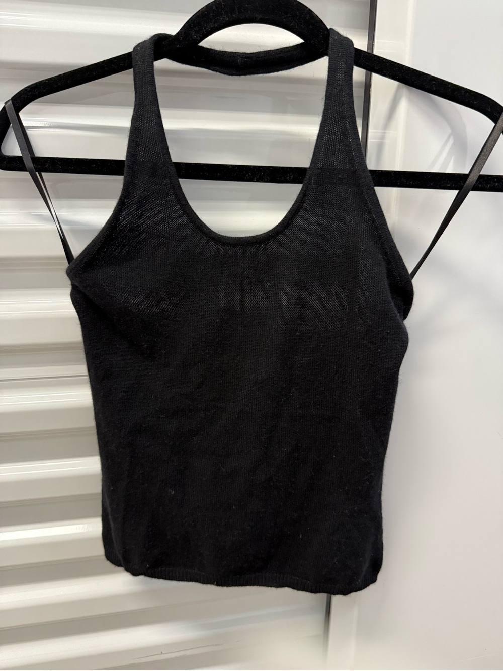 Classic Black Ribbed Halter Tank Top - Women